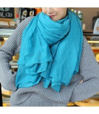 Blue female bib all-match long shawl all-match silk scarf